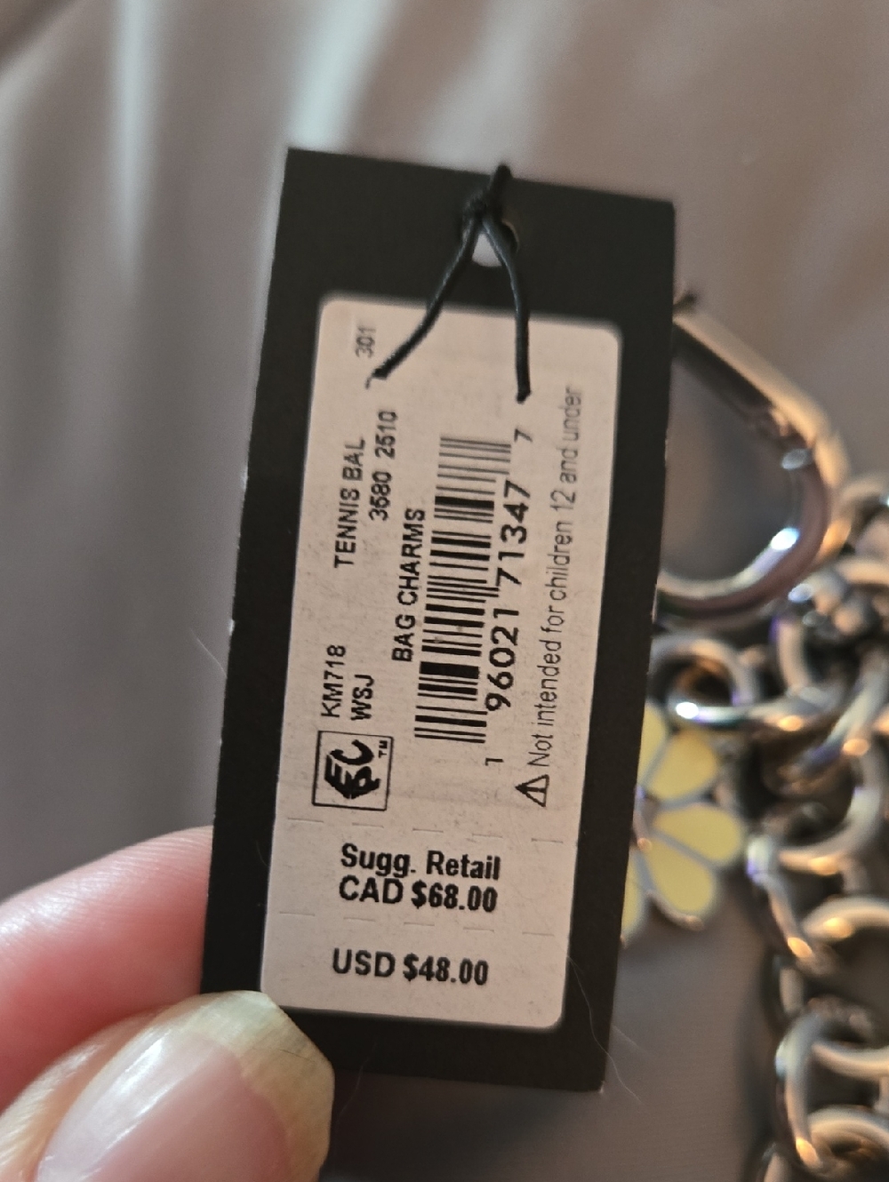 kate spade Yellow Floral Key & Card Holder Charm - Picture 4 of 5